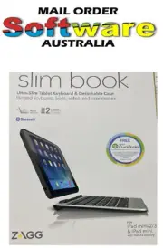 Zagg Slim Book Ultra-Slim Tablet Keyboard & Detachable Case ipad Mini 1/2/3 New