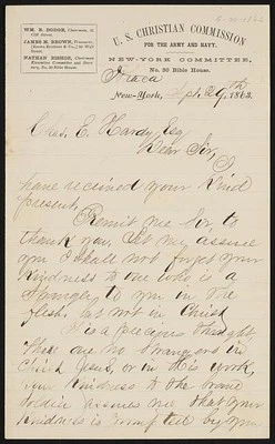 Letter Rev. George J. Mingins, Ithaca, New York, Charles E. Hardy, Esq..