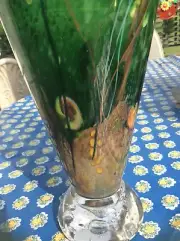 Art Glass By Chris Pantano , Rainforest Series Vase , Australian Studio