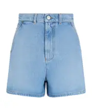 Emporio Armani Logo Patch Denim Shorts 25,26,27,28,29,30,31 blue