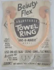 Vintage Beauty Flex Adjustable Pink Towel Ring Vac-U-Magic Model NIP