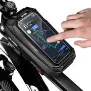 WILD MAN Rainproof Bycicle Bag Fits 5.5-6.7 inch Mobile Phone Touch Screen Front Frame Bike Bag Top Tube for Mountain Ro