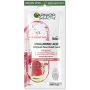 Garnier Skin Active Hyaluronic Acid Firming Ampoule Face Sheet Mask - Watermelon Extract