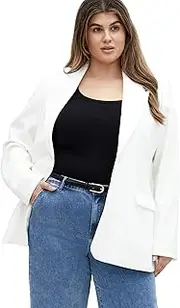 [City Chic] Women's Plus Size Jacket-Kara, Ivory, 20 Plus
