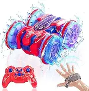 Spider Waterproof Remote Control Car, Gesture Sensing Double-Sided 2.4Ghz Drift RC Stunt Car with LED Cool Lights, All Terrain Water Beach Pool Toy 4WD RC Car Toy for Age 3-6 7-9 Year Old Kids Gifts