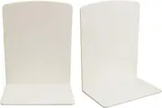 White Bookends, 2 Pcs Plastic Book Shelf Holder, Bookends for Shelves, Simple and Modern Book Holder, Decorative Book Stoppers for Offices, Studies, Libraries, and Classrooms