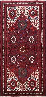 Geometric Tribal Hand-knotted Runner Rug Classic Oriental Hallway Carpet 3x7