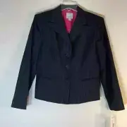 Anne Klein 10 Petite Pin Stripe Three-Button Blazer. NWT. $160.