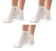 3 Pairs V-Toe Flip-Flop Tabi Big Toe White Ankle Socks Comfortable Stylish For M