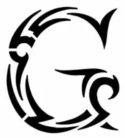 "TRIBAL G" Design Letter Stencil Name Initial Alphabet 4" 5" 6" 7" Inch Sheet