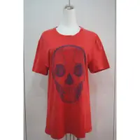 在飛比找蝦皮購物優惠-Alexander McQueen 紅色 SKULL 短T恤