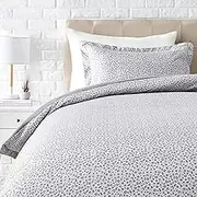Amazon Basics Light-Weight Microfiber Duvet Cover Set with Zipper Closure - Twin/Twin XL, Grey Cheetah