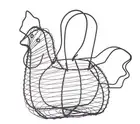 Davis & Waddell Chicken Egg Basket Decorative Egg Holder Wire Basket Storage