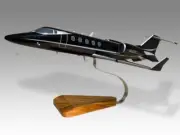 Bombardier Learjet 60 Version 2 Desk Wood Airplane New Model Small Scale 1/72