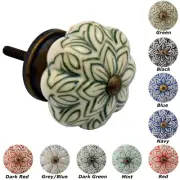 Door Knobs Ceramic Cupboard Drawer Pull Handle Floral Cabinet Knob 1/6/12/24PK