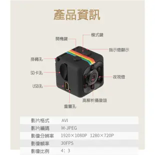 領先者 SQ11 微型攝影機 監視器 迷你骰子型 針孔攝像機 夜間清晰1080P