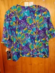 Maggie McNaughton Womens 2-Piece Short Sleeve Floral Jacket/Skirt Set SZ 24W