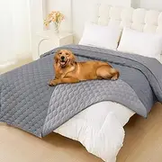 Smiry Waterproof Dog Blanket, Reversible Sofa Couch Cover for Dogs, Soft Pet Bed Cover, Washable Furniture Protector for Puppy and Cat (82"x120", Grey/Light Grey)