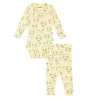 [Mini Rodini] Mini Rodini Baby Cathlethes playsuit and pants set M 12-18 yellow