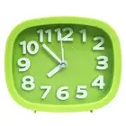 Analog Clock Round Edges Durable Bedside Non-ticking Alarm Clock Plastic