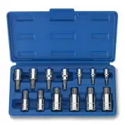 13pc Ribe Bit Socket Polydrive Set 1/4" 3/8" 1/2" Drive Wrench 6 Point Brake NEW