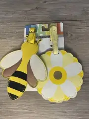Bumble Bees and Sunflowers Luggage Suitcase ID Tags Set of 2 New Flower