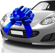 - Big Car Bow - Metallic Blue, 23 Inch - round Shape Giant Car Bow for Birthday,