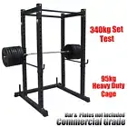 95kg Commercial Grade Power Rack - Power Cage - Weight Bench Press - Squat Rack
