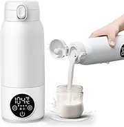 Portable Milk Warmer for Travel,17 oz Large Capacity 2 Min Fast Heating for Breast Milk,Formula & Water Precise Temp Control IPX6 Washable Design Bottle Warmer Portable for Outdoor,Car,Airplane Use