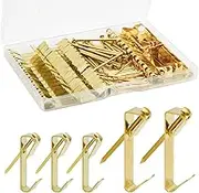 Picture Hooks, 100 Pieces Picture Hanging Kits Including 30lb and 50lb Picture Hanging Hooks, 2 Sizes Professional Picture Hangers with Nails for Drywall Wooden Wall