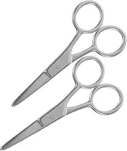 VICASKY 2pcs Stainless Steel Eyebrow Scissors for Women Rounded Tip Face Hair Trimmer Compact Grooming Tool for Safe and Precise Trimming Durable Design for Effortless Grooming