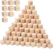 OHPHCALL 500 Pcs Natural Pine Craft Blocks Unfinished Wood Centimeter Cubes DIY Building Blocks Decorative Squares for Stacking