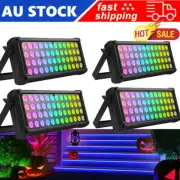 4PCS 48 LED Wall Wash Light Bar RGB Strobe Effect DMX Stage Flood Wall Lights
