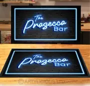 Bar Runner - The Prosecco bar Neon effect Blue Retro 80's Home Mat