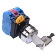 IDEC 22mm Metal Bezel 2 Position Maintained Key Switch 2NO-1NC IP65 YW4K-2AE21