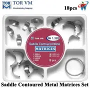 18pcs Dental TOR VM Saddle Contoured Metal Matrices Set With Ring Kit