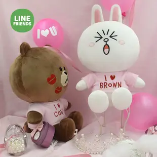 LINE FRIENDS布朗熊公仔可妮兔結婚婚慶娃娃壓床玩偶毛絨玩具