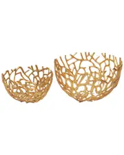 Moe's Home Collection Set of 2 Gold Nest Bowls
