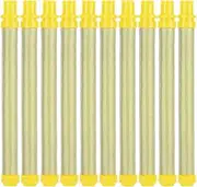 10 Piece Airless Spray Gun Filter Set Spray Gun Replacement Filters Compatible with Different Types of Spray Gun (Yellow 100 Mesh)