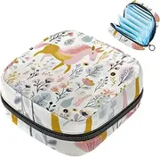 Period Bag,Sanitary Napkin Storage Bag,Abstract Flower Leaves Pattern,Tampon Holder for Purse
