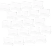 HOMSFOU 25Pcs Transparent Acrylic Table Signs Holders for Weddings Displays Menus Lightweight Horizontal Card Stands for Office Hotel Restaurant