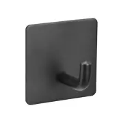 Self Adhesive Wall Hooks, 304 Stainless Steel Sticky Hooks Hanger, Black
