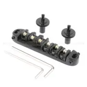 BLACK BRASS ROLLER SADDLE TUNE-O-MATIC BRIDGE FOR LP GUITAR