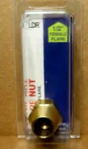 LDR 508 41-8 Flare Nut, 1/2" Female Flare, LDR Industries, Brass.