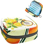 Period Bag,Sanitary Napkin Storage Bag,Bike Wheels Lemon and Orange,Tampon Holder for Purse