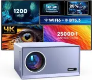 REPABOW ML450 4K Projector Wifi 6 Bluetooth 5.3 Native 1080p 1200 ANSI, Phone/PC
