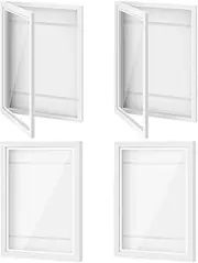 4Pcs A3 Photo Frames Craft Display Kids Art Drawings Canvas Artwork Wall Hanging Storage Wooden Children 150 Pictures Family Portrait Projects White