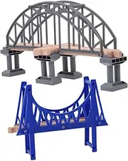 2pcs Model Train Bridge Decorative Track Accessory DIY Train Set Toy Simulation Bridge for Boys and Girls