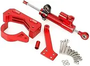 ZUXIM for Zero, 10X Steering Stabilizer Damper Kit Front Wheel Modification Bracket Electric Scooter Parts Electric Scooters Damper Kit(Black Red Set5)