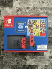 Nintendo Switch Mario Face Bundle 32GB Console - Black/Red NEW